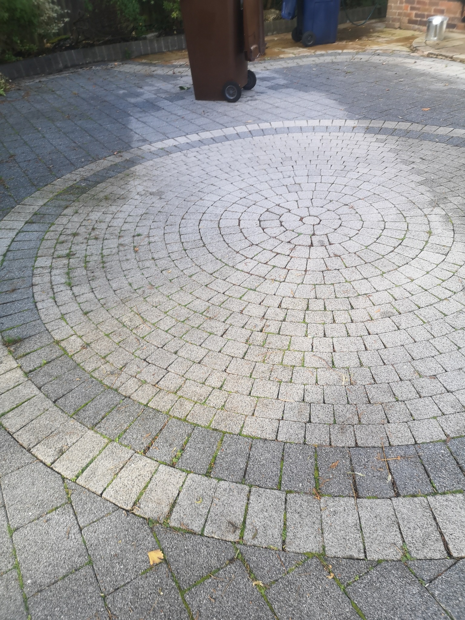 Dirty driveway before power washing in Penwortham